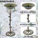 28.5" H Solar Bird Bath for Outside,Solar Fountain and Cast Iron Bird Bath,Metal Bird Baths Bubbler,Birdbaths for Outdoors,for Garden Outdoor Decoration