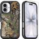  iPhone 17 Case with Screen Protector Camo Men Boys Design, 3-Layer Full Body Rugged Shockproof Heavy Duty Protective Phone Case for iPhone 17, Camouflage