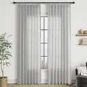 Silver Birch Pinch Pleat Linen Curtains 84 Inch Length 2 Panels Set for Bedroom Dinging Room Semi Sheer Boho Farmhouse Neutral Window Curtains 84 Inches Long for Living Room Nursery 40x84