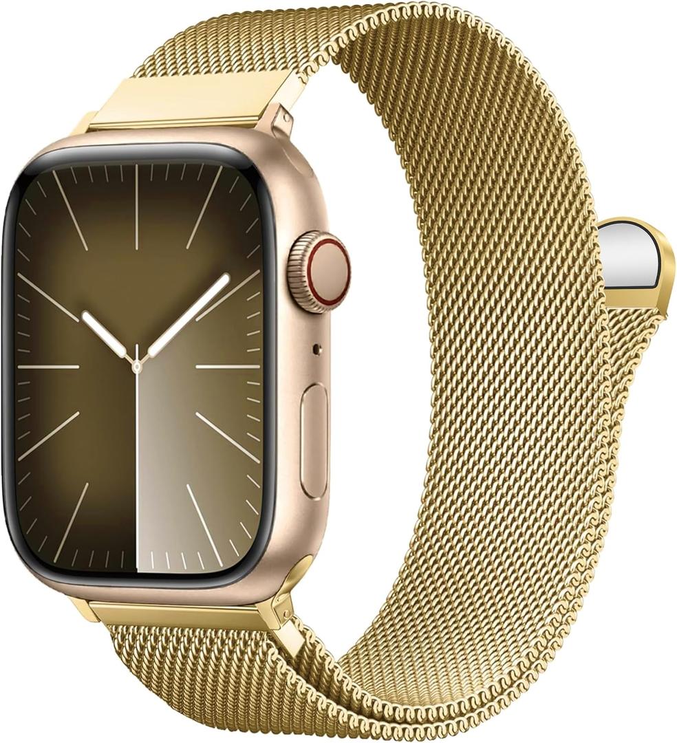 BXUXOHS Milanese Loop for Apple Watch Bands 40mm 41mm 44mm 45mm 46mm 38mm 42mm Ultra3/2/1 49mm Women Men,Magnetic Stainless Steel Mesh Metal Strap for iWatch Bands Series  38/40/41/42mm(S11/10)