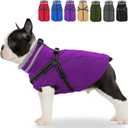 Fragralley Dog Coat with Harness Built in, Waterproof Windproof Reflective Warm Puffer Jacket, Fleece Lined Vest Winter Parka for Dogs​ L