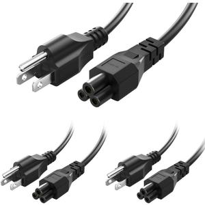 3 Pack 10FT Long 3 Prong TV Power Cord, NEMA 5-15P to C5 (Mickey Mous) Power Cord Cable Replacement for LG LCD LED Smart TV 39LN5700 47LB6100 50LN5200 60LN5400 65LB6190