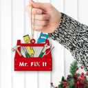 Wooden Tool Box Ornaments for Christmas Tree Dcor, Handyman Toolbox Tool Kit Xmas Ornament with Hammer Wrench, Construction Tools Chest Keepsake Gift for Carpenter Craftsman Artisan Builder Mr Fix It