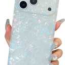 BANAILOA Compatible with iPhone 17 Pro Case Rectangle Edge for Women, Luxury Sparkle Colorful Shell Case Protective Soft Slim Girly iPhone Cover for iPhone 17 Pro - 6.3 inch (Colorful Shell)