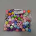 16mm Acrylic Beads Multicolor Acrylic Beads Round Colorful Beads for Spring Easter DIY Jewelry Making (deepcolor)