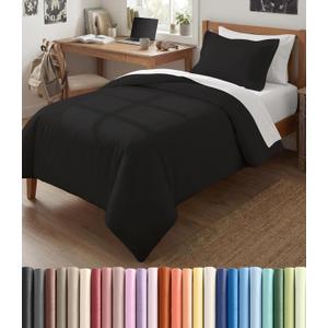 Duvet Cover Twin/Twin XL Size Set - Extra Soft Twin/Twin XL Duvet Cover 68" x 90" with 1 Pillow Sham - Hotel Luxury, Easy Care, Fade Free w/ Zipper Closures & Ties - Comfy, Cozy & Breathable (Black)
