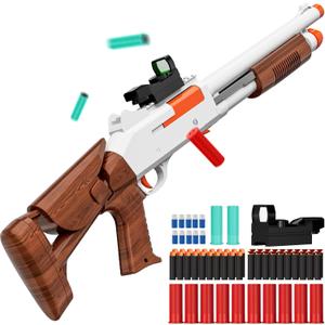 Toy Gun Models Foam Blasters (33-Inch) Soft Bullet Shotgun,Empty Shell Ejecting Design [with10 Shell 40 Soft Darts] Perfect for Indoor and Outdoor Play (Brown)