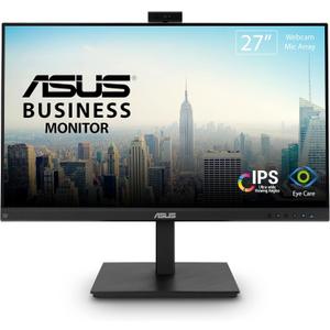 ASUS 27 1080P Video Conference Monitor (BE279QSK) - Full HD, IPS, Built-in Adjustable 2MP Webcam, Mic Array, Speakers, Eye Care, Wall Mountable, Frameless, HDMI, DisplayPort, VGA, Height Adjustable