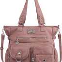 Angelkiss Purses Handbags for Women PU Tote Satchel Bags for Women Pockets Shoulder Bags