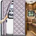 Thermal Insulated RV Door Cover  Magnetic Closure for Draft-Free Winter Living  RV Door Insulation Blanket for Inside Camper  Keeps Heat in & Cold Out (Grey)