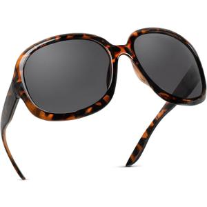 miyya Bug Eye Oversized Polarized Sunglasses Womens, Trendy Retro Sun Glasses for Women 2025, Oversized UV Protection Shades (Smoke Tortoise/Black)