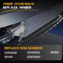 13356681 Turbo Intercooler Compatible with Chevy Cruze 2016-2019 1.4L, Aluminum Intercooler Charged Air Cooler, Replaces 39116550,18088, 96140, 42853841