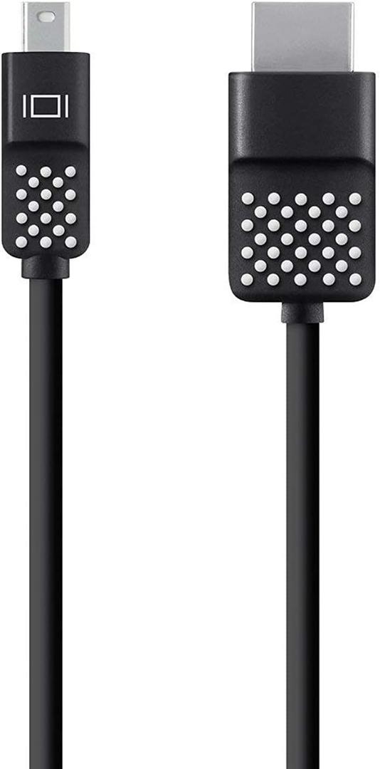 Belkin Mini Displayport to HDMI Cable 6ft - Compatible with 4k Monitors - HDMI to Displayport Cable - Connect TV & Monitors to MacBook Pro, Surface Pro & More (Black/White) (6 Feet)