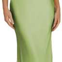Halfisland Womens Summer Satin V Neck Cap Sleeve Backless Maxi Dress Elegant Twist Cut Out Midi Dresses Wedding Guest, XS