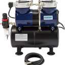 1/3 HP Low Noise (47db) Air Compressorwith 3.5L Air Storage Tank for Airbrushing Dark Blue