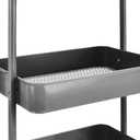 Amazon Basics 3-Tier Rolling Utility or Kitchen Cart, Lockable Wheels, Multifunctional Storage, Mobile Shelving Unit, Metal Storage Organizer, Charcoal