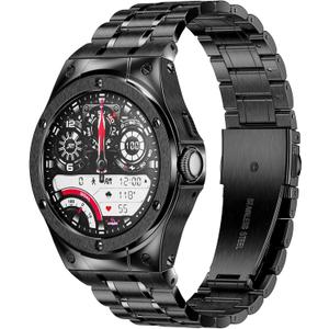 SUPLINK Stainless Steel Case and Bands Compatible with Google Pixel Watch 2 Band/Pixel Watch Band for Men, Adjustable Metal Strap Rugged Protective Case Bumper for Pixel Watch 3 41mm, Black
