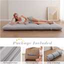 Zelladorra Japanese Floor Mattress, Futon Mattress with Portable Storage Bag and Washable Cover, Roll Up Thick Tatami Mat Suitable for Camping, Guest Room, Grey, Twin