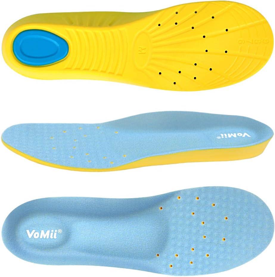 Shoe Insoles for Kids and Women, Memory Foam Insoles, Comfortable Sports Shoe Inserts for Shock Absorption and Relieve Foot Pain, Plantar Fasciitis Arch Support Insoles, S(Women 5-6/ Kids 2-5) Blue