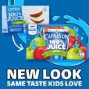 Capri Sun 100% Juice Apple All-Natural Juice from Concentrate with added ingredients, 10 ct Box, 6 fl oz Pouches