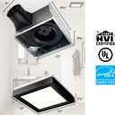 Broan-NuTone 110 CFM Decorative Bathroom Exhaust Fan with LED Light and Matte Black Trim, ENERGY STAR® certified
