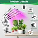 Garpsen Grow Light, 80 LEDs Full Spectrum Plant Lights for Indoor Growing with Clip, 3 Color Modes & 5 Dimming Levels Grow Lamp with Timer 6/12/16H, 360 Adjustable Gooseneck, for Indoor Plant(2Pack)