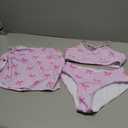 Floerns Girl's 3 Piece Swimsuit Cherry Print Cute Bikini Set with Cover Up Skirt, pink bow, 11 years