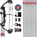 Compound Bow Archery for Youth and Beginner, Right Handed,19-28 Draw Length,15-29 Lbs Draw Weight, 260 fps