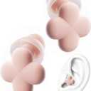 Bloom Ear Plugs for Small Ear Canals, Ultra-Comfy Patented Qufits Tips, Noise Cancelling, Reusable Silicone Earplugs for Sleeping, Study Stylish Feminine Design (Blush) Mothers Day Gifts