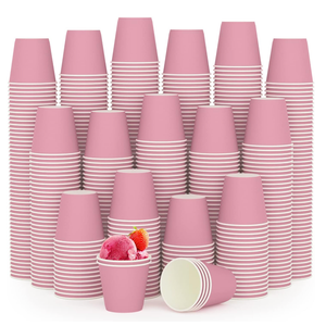 Turbo Bee 600Pack 3oz Small Paper Cups,Disposable Pink Bathroom Cups for Party, Picnic,Travel and Event