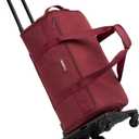 JenniBag Convertible Travel Bag for Women, 60L Weekender Garment Duffel Carry-On with Shoe Compartment, Trolley Sleeve, Durable Water-Resistant Overnight Bag (Roller Edition, Maroon), 21x12x9 inches