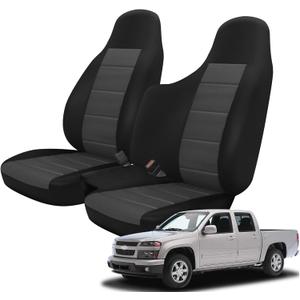 SAPUBK Custom-Fit Front Split Bench Seat Cover Without Armrest Replace for 2004-2012 Chevy Colorado/GMC Canyon Pickup, Knitted Fabric Composite Soft Foam Lining Airmesh Breathable Seat Cover