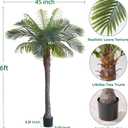 FloraFairy 6FT Artificial Coconut Palm, Faux Coconut Silk Palm Tree, Tropical Fake Trees for Indoor Outdoor, Large Sago Palm Plant for Home Office Garden Patio Poolside, 1 Pack