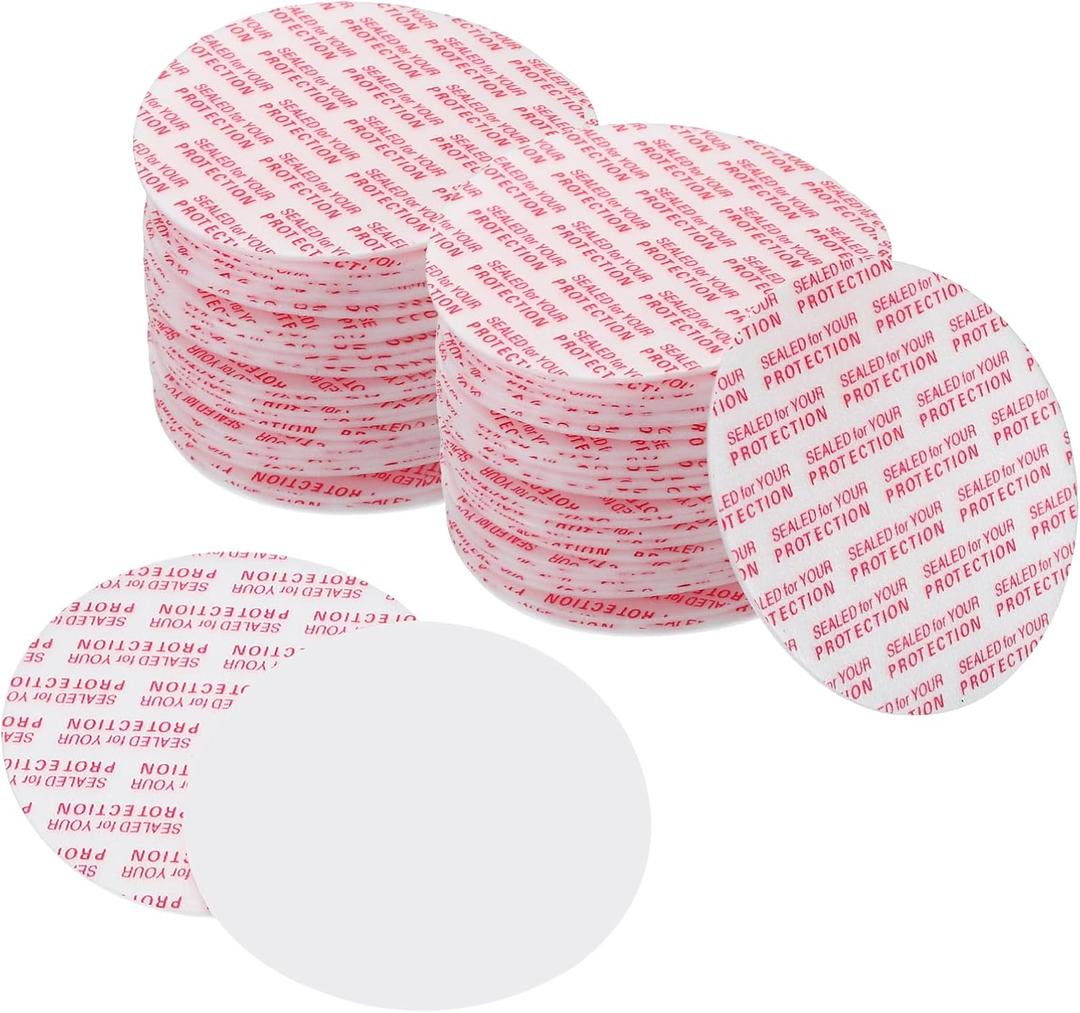 PATIKIL 50mm/2inch Foam Lid Liner, 300Pcs PS Foam Resistant Tamper Pressure Sensitive Seal for Bottle Cap Liners Seals, White Red