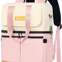 Backpack Cooler with Double Decker & 12 Ice Packs- Keeps 36 Cans Cold for Up to 24 Hours- Waterproof & Leak Proof Insulated Cooler Backpack- Stylish Cooler Bookbag for Women Travel Work Beach