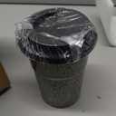 Coffee Travel Mug, Spill Proof Coffee Tumbler, Ceramic mug, Microwave & Dishwasher Safe, Large Porcelain Coffee Cup, Tea Mug with Lid, Decorative Latte Cup for Men, 16.5 oz (Gray with black dots)