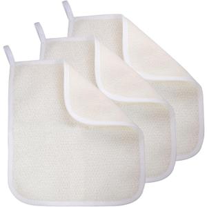 Exfoliating Washcloth (3 Pack), Shower Cloth for Body and Face Exfoliator Scrubber, Two Sides Exfoliate Shower Rag Wash Cloths Nylon Cotton Loofah Sponge Scrub Towel estropajos para el cuerpo