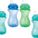 Nuby 2-Pack No-Spill Easy Grip Cup, 10 Ounce, Colors May Vary (Varied)