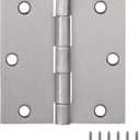 Design House 3-Pack 3.5-Inch x 3.5-Inch Interior Door Hinges with Square Corners, Satin Nickel, Heavy Duty Steel Construction, Left- or Right-Handed  Design House, 181479