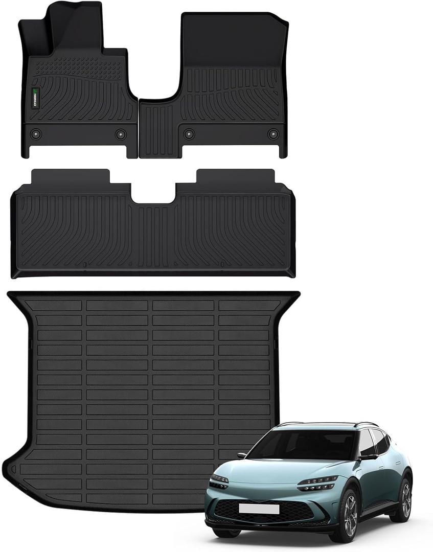 ANBINGO-for Genesis GV60 Floor Mats 2026 2025 2024 2023,Car Mats for Genesis GV60 All Weather Floor Mats Cargo Liner Protection TPE Waterproof Non-Slip 1st & 2nd Row Set GV60 Accessories