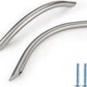 Homdiy 25 Pack 5 Inch Brushed Nickel Cabinet Pulls Arched Drawer Handles Solid Hardware for Kitchen and Bathroom Dresser