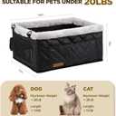 Upgrade Dog Booster Seat for Small Dogs,Small Dog Car Seat with Sturdy Metal Frame and Waterproof Leather Material for Small Pets up 20 lbs,Portable Travel Carrier with Storage Pocket