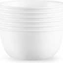 Corelle Vitrelle 28-oz Soup/Cereal Bowls Set of 6 Chip & Crack Resistant Dinnerware Bowls for Soup, Ramen, Cereal and More, Triple Layer Glass, Winter Frost White
