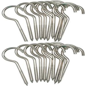 Axe Sickle 3 Inch Heavy Duty Large Screw Hook Ceiling Hook Cup Hook Silver 20 Pcs