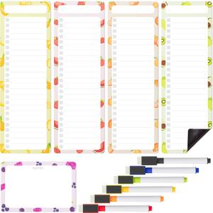 Mr. Pen- 4" x 12" Magnetic Dry Erase to Do List Set, 11 Pack, Fruit Style, 4X Dry Erase to Do List White Board, 6X Colorful Whiteboard Markers and 6" x 4" Magnetic Whiteboard Note