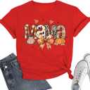 All American Mama Patriotic Shirt- Bow Holiday Vacation Casual Outfit (Red, M)