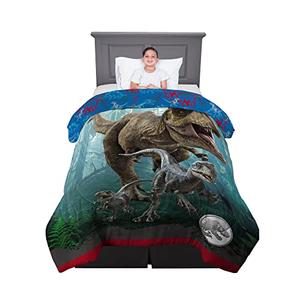 Franco Kids Bedding Super Soft Microfiber Reversible Comforter, Twin/Full, Jurassic World Dominion