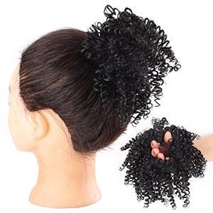 Women's Synthetic Short Hair Bun Synthetic Elastic Chignons Curly Hairpiece Hair Extensions