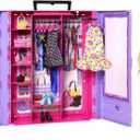 Barbie Fashionistas Ultimate Closet Portable Fashion Toy with Doll, Clothing, Accessories and Hangers, Gift for 3 Years Old and Up