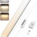 ASOKO Under Desk Light, 16Inch Dimmable LED Under Cabinet Lighting, USB Plug in Cabinet Light for Kitchen/Shelf/Workbench/Cupboard, 3000K/4000K/6000K (Multicolor)